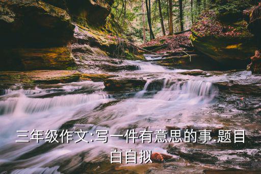 三年級作文:寫一件有意思的事.題目白自擬