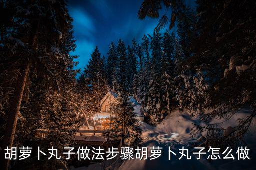 胡蘿卜丸子做法步驟胡蘿卜丸子怎么做