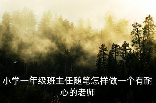 小學一年級班主任隨筆怎樣做一個有耐心的老師