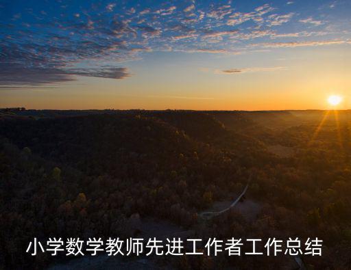 小學數(shù)學教師先進工作者工作總結