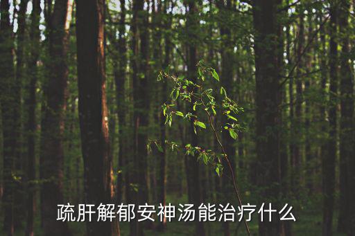 疏肝解郁安神湯能治療什么
