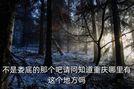 不是婁底的那個吧請問知道重慶哪里有這個地方嗎