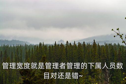 管理寬度就是管理者管理的下屬人員數(shù)目對(duì)還是錯(cuò)~