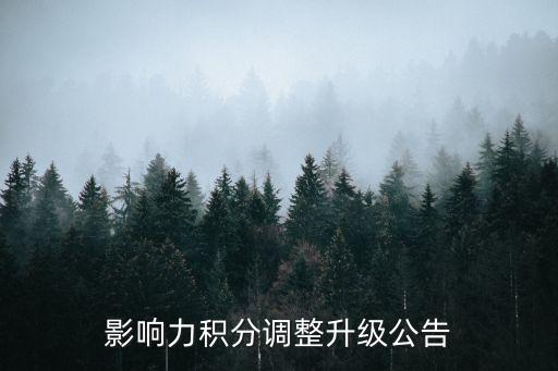 影響力積分調整升級公告