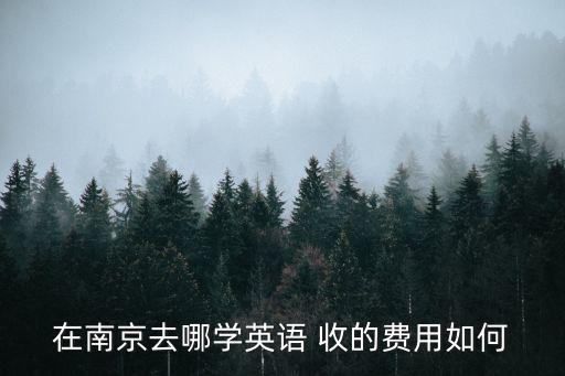 在南京去哪學英語 收的費用如何