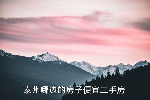 泰州哪邊的房子便宜二手房