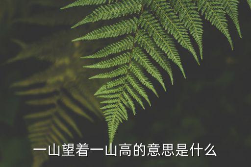 這山望著那山高什么意思,這山望著那山高猜謎底:見異思遷
