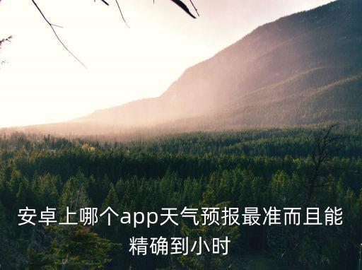 安卓上哪個app天氣預報最準而且能精確到小時