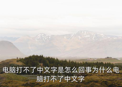 電腦打不了中文字是怎么回事為什么電腦打不了中文字