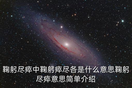 鞠躬盡瘁中鞠躬瘁盡各是什么意思鞠躬盡瘁意思簡單介紹