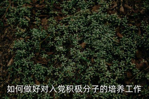 如何做好對(duì)入黨積極分子的培養(yǎng)工作