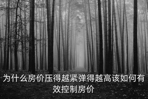 為什么房價壓得越緊彈得越高該如何有效控制房價