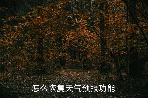 怎么恢復(fù)天氣預(yù)報(bào)功能