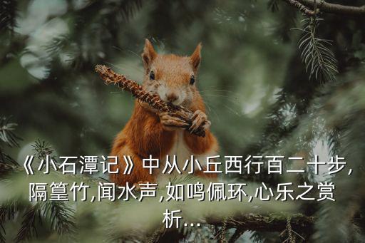 《小石潭記》中從小丘西行百二十步,隔篁竹,聞水聲,如鳴佩環,心樂之賞析...