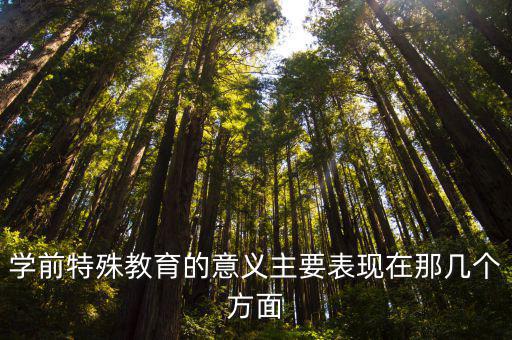 學(xué)前特殊教育的意義主要表現(xiàn)在那幾個方面