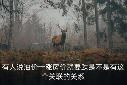 有人說油價一漲房價就要跌是不是有這個關聯的關系