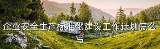 企業安全生產標準化建設工作計劃怎么寫