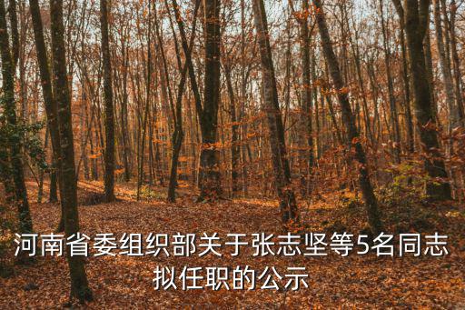 河南省委組織部關于張志堅等5名同志擬任職的公示