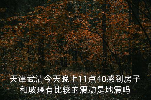 天津武清今天晚上11點40感到房子和玻璃有比較的震動是地震嗎
