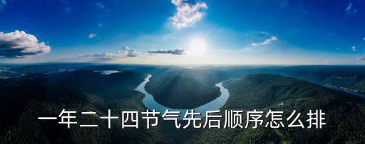一年二十四節氣先后順序怎么排