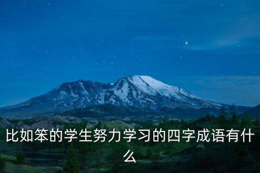 比如笨的學生努力學習的四字成語有什么