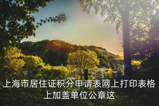 上海市居住證積分申請表網(wǎng)上打印表格上加蓋單位公章這