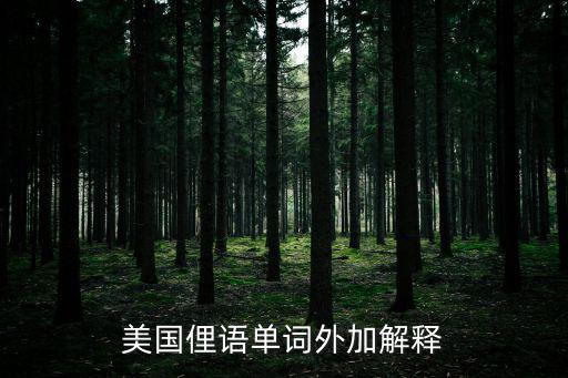 美國俚語單詞外加解釋