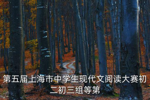 第五屆上海市中學(xué)生現(xiàn)代文閱讀大賽初二初三組等第