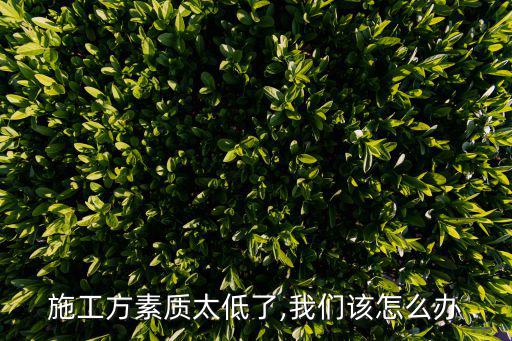 施工方素質(zhì)太低了,我們?cè)撛趺崔k