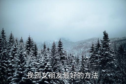 挽回女朋友最好的方法