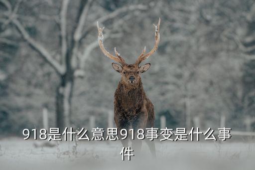 918是什么意思918事變是什么事件