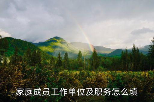 家庭成員工作單位及職務怎么填