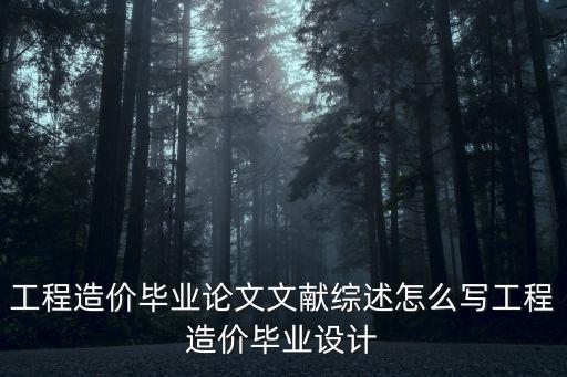 工程造價(jià)畢業(yè)論文文獻(xiàn)綜述怎么寫工程造價(jià)畢業(yè)設(shè)計(jì)