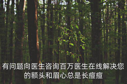 有問題向醫生咨詢百萬醫生在線解決您的額頭和眉心總是長痘痘