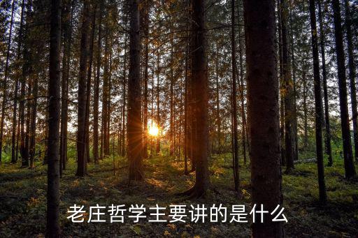 老莊哲學主要講的是什么