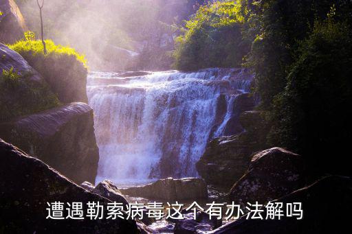 遭遇勒索病毒這個(gè)有辦法解嗎