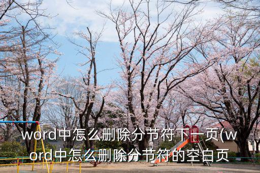 word刪除分節符,怎么刪除分節符?