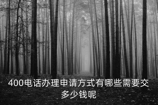 400電話辦理申請方式有哪些需要交多少錢呢