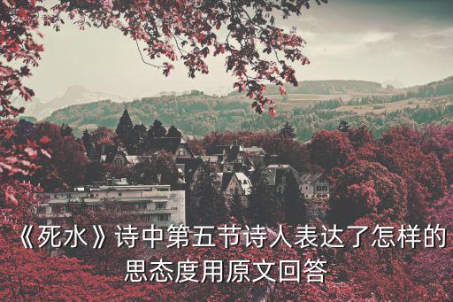《死水》詩中第五節詩人表達了怎樣的思態度用原文回答