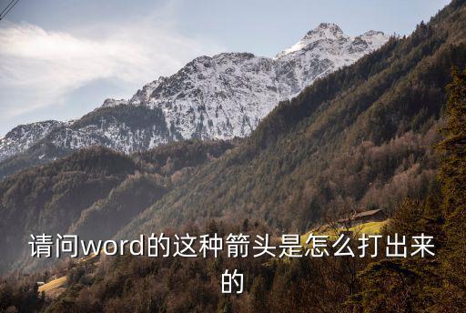 word插入箭頭，請問word的這種箭頭是怎么打出來的