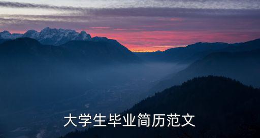 大學生畢業簡歷范文