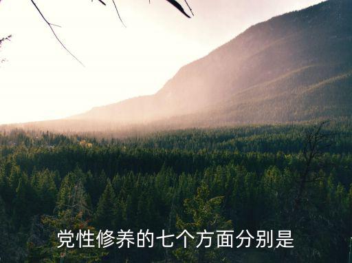 黨性修養的七個方面分別是