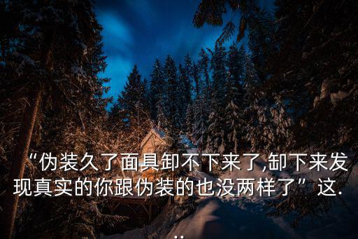 偽裝面具,偽裝久了面具卸不下來真實的你跟偽裝的沒兩樣了