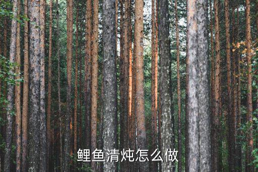 鯉魚清燉怎么做