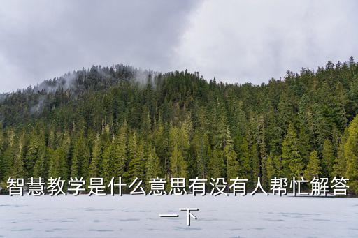 智慧教學是什么意思有沒有人幫忙解答一下