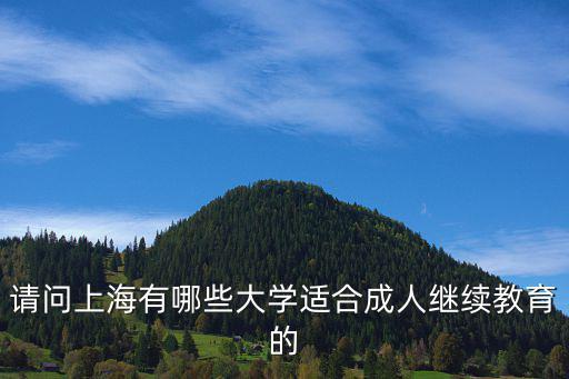 請問上海有哪些大學適合成人繼續教育的