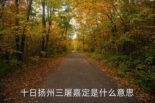 十日揚州三屠嘉定是什么意思