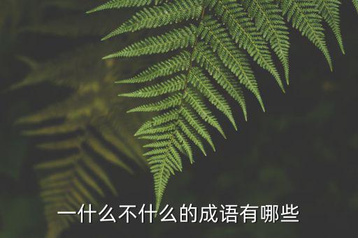 一什么不什么的成語有哪些