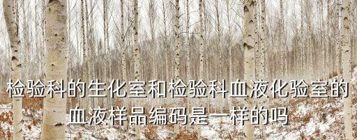 檢驗(yàn)科的生化室和檢驗(yàn)科血液化驗(yàn)室的血液樣品編碼是一樣的嗎