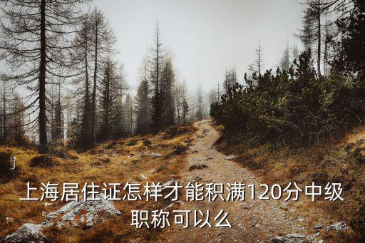 上海居住證怎樣才能積滿120分中級職稱可以么